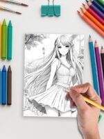 Anime Dream World – 93 Cute Anime Girl Coloring Pages