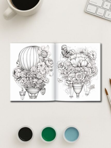 Vintage Charm – 200 Floral Object Coloring Pages