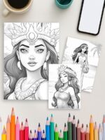 Island Royalty – 45 Polynesian Princess Coloring Pages