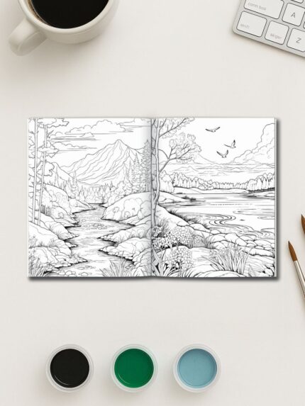 Nature Escapes – 50 Scenic Landscape Coloring Pages
