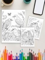 Birdsong Nature – 10 Tranquil Bird Coloring Pages