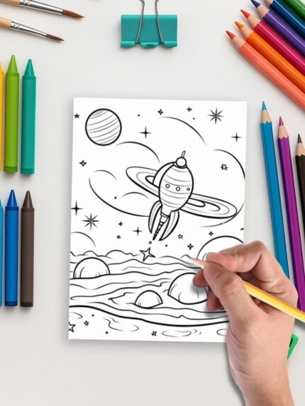 Cosmic Adventures – 155 Space Coloring Pages