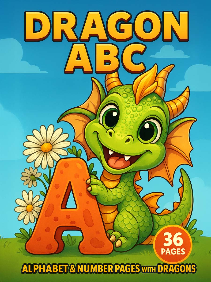 Dragon ABC – 36 Alphabet & Number Pages with Dragons Dragon ABC – 36 Alphabet & Number Pages with Dragons