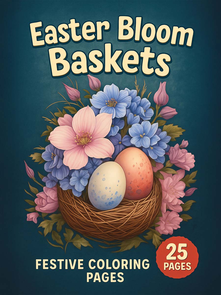 Easter Bloom Baskets – 25 Festive Coloring Pages Easter Bloom Baskets – 25 Festive Coloring Pages