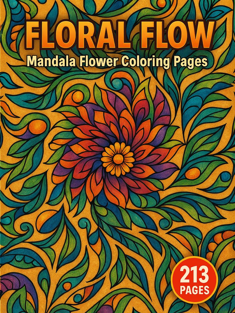 Floral Flow – 213 Mandala Flower Coloring Pages Floral Flow – 213 Mandala Flower Coloring Pages