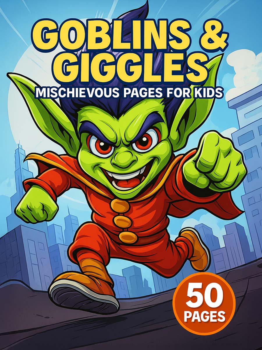 Goblins and Giggles Coloring Book cover