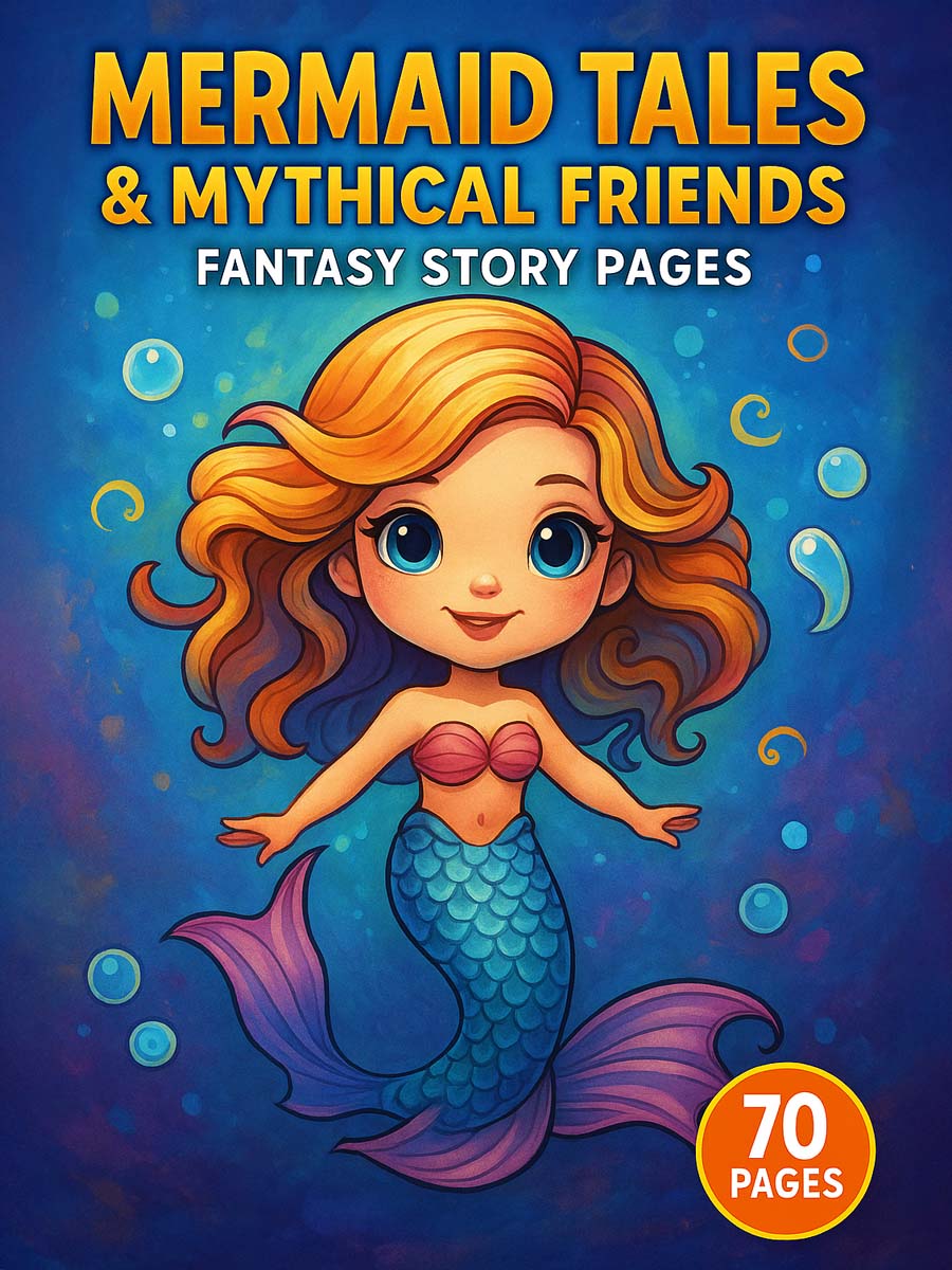 Mermaid Tales & Mythical Friends – 70 Fantasy Story Coloring Pages Mermaid Tales & Mythical Friends – 70 Fantasy Story Coloring Pages