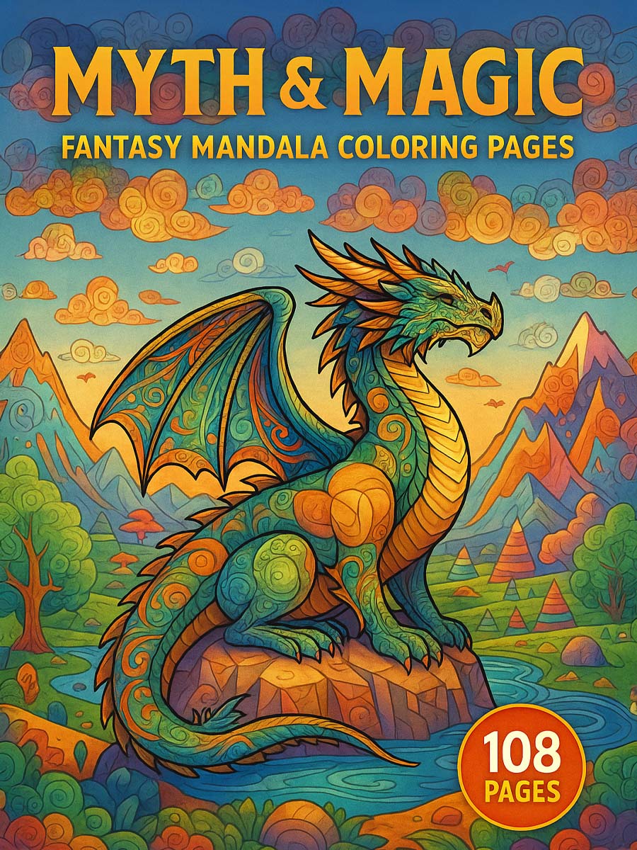 Myth & Magic – 108 Fantasy Mandala Coloring Pages Myth & Magic – 108 Fantasy Mandala Coloring Pages