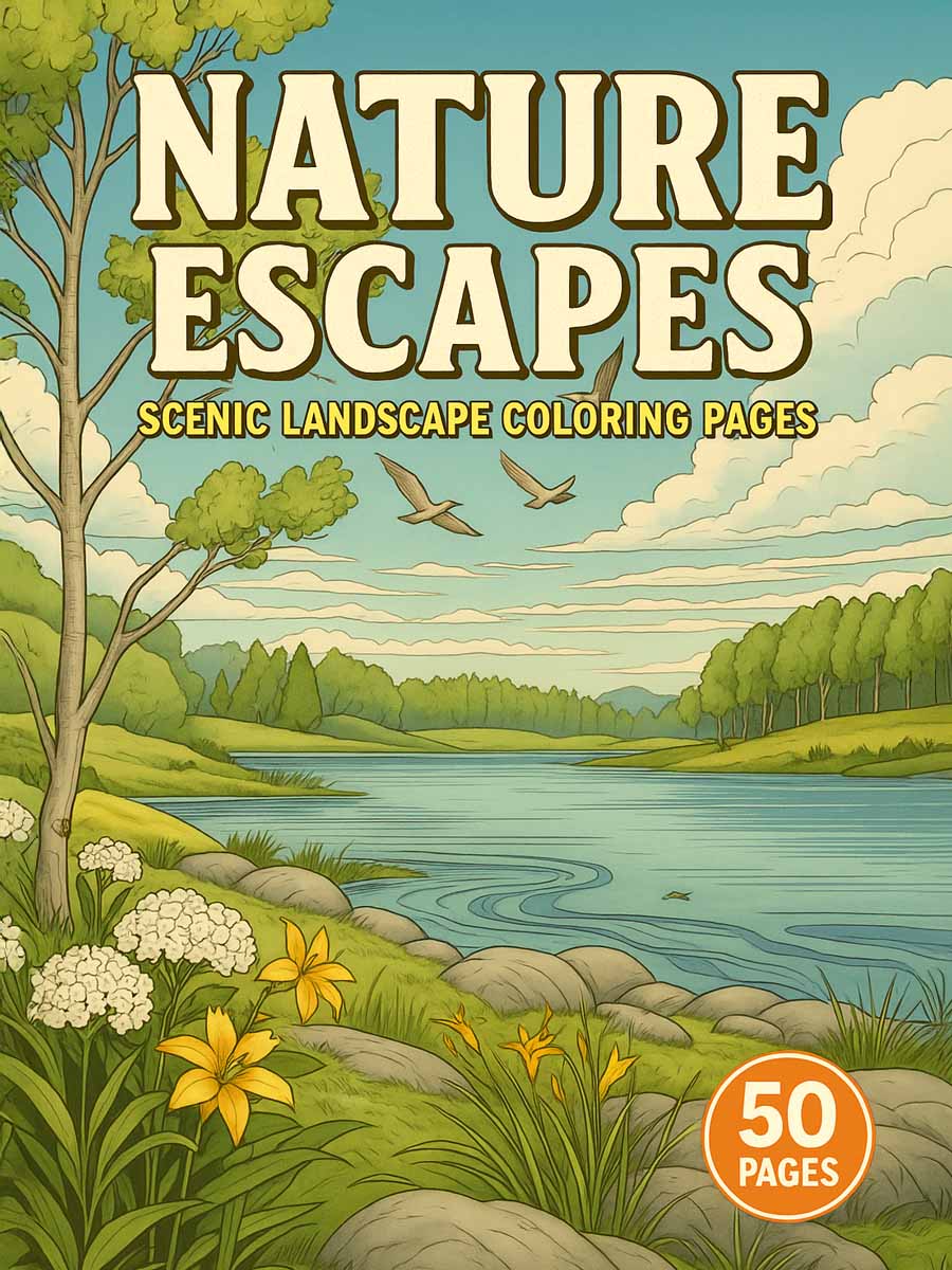Nature Escapes – 50 Scenic Landscape Coloring Pages Nature Escapes – 50 Scenic Landscape Coloring Pages