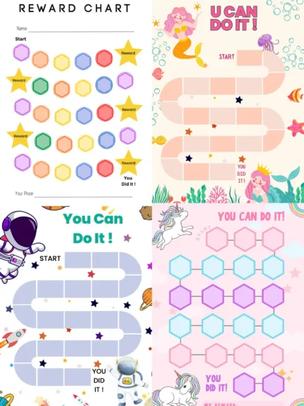 Printable Reward Chart Bundle – 15 Pages of Fun Motivation Tools for Kids