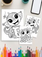 Dragon ABC – 36 Alphabet & Number Pages with Dragons