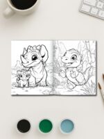 Dino Days – 52 Dinosaur Scene Coloring Pages