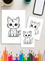 Kitten’s Adventures – 21 Cat Coloring Pages