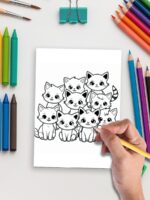 Kitten’s Adventures – 21 Cat Coloring Pages