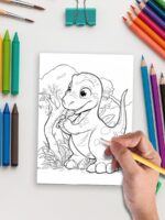 Dino Days – 52 Dinosaur Scene Coloring Pages