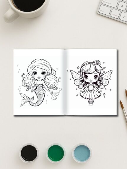 Mermaid Tales & Mythical Friends – 70 Fantasy Story Coloring Pages