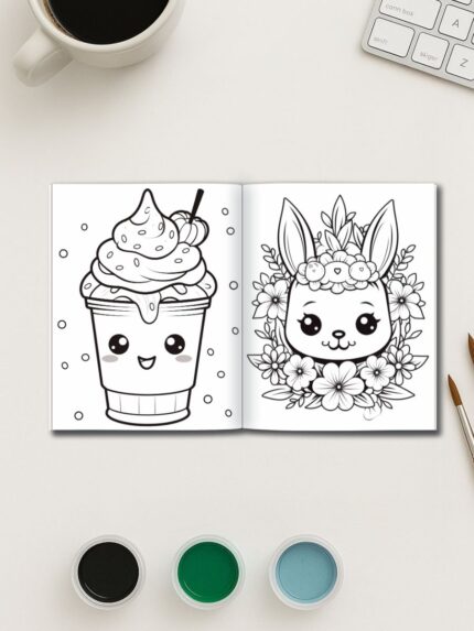 Kawaii Cuties – 130 Adorable Everyday Object Coloring Pages