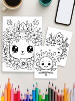 Kawaii Cuties – 130 Adorable Everyday Object Coloring Pages
