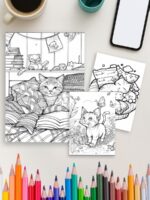 Purrfectly Kawaii – 160 Cute Cat Coloring Pages