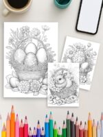 Easter Bloom Baskets – 25 Festive Coloring Pages