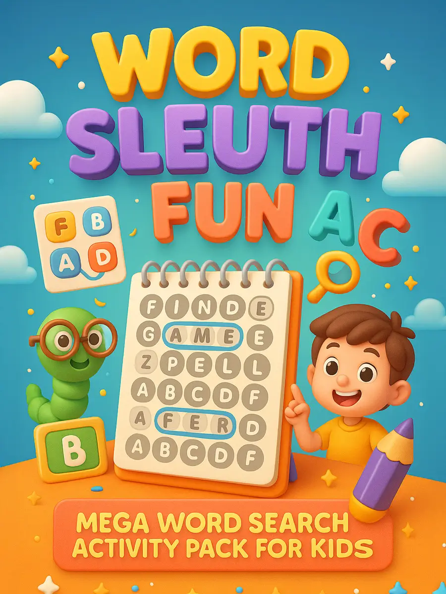 Word Sleuth Fun – Mega Word Search Activity Pack for Kids (548 Pages) Word Sleuth Fun – Mega Word Search Activity Pack for Kids (548 Pages)
