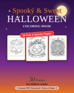 Spooky Halloween Coloring Book – 30 Pages incl. Intricate Adult Designs