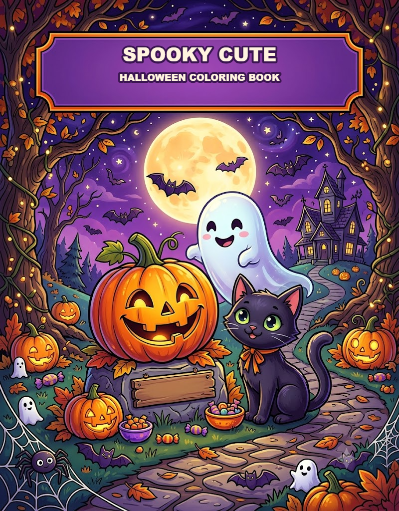 Cute Halloween Coloring Book – 30 Kawaii Pages for Kids & Adults Cute Halloween Coloring Book – 30 Kawaii Pages for Kids & Adults