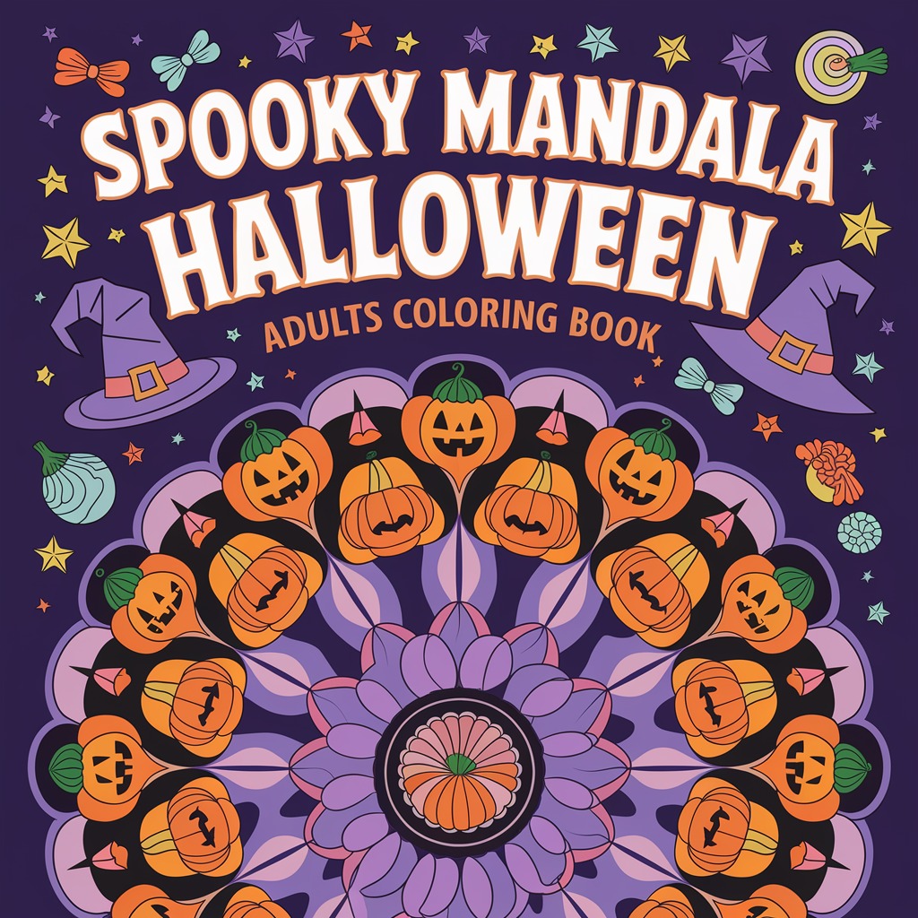 Spooky Halloween Mandala Coloring Book – 39 Printable Pages for Adults