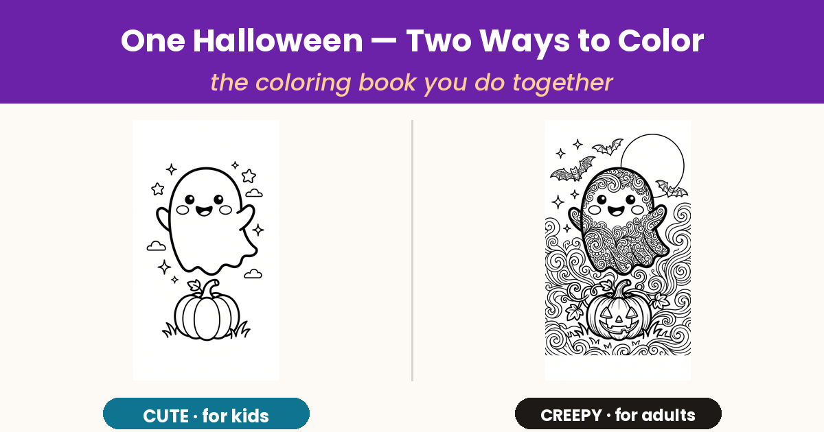 The Halloween Coloring Book You Color Together (Kids + Adults)