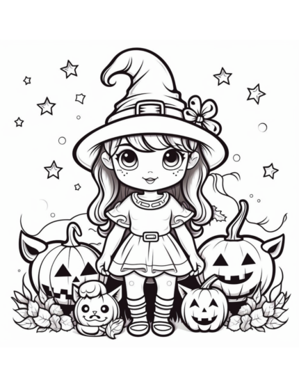 Cute Halloween Coloring Book – 30 Kawaii Pages for Kids & Adults