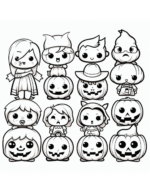 Cute Halloween Coloring Book – 30 Kawaii Pages for Kids & Adults