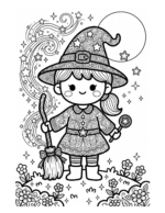 Cute & Creepy Halloween Coloring Book – 40 Pages incl. Intricate Adult Designs