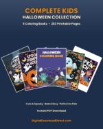 Complete Kids Halloween Collection – 5 Coloring Books, 263 Bold & Easy Pages