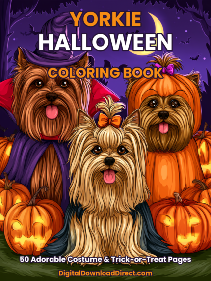 Yorkie Halloween Coloring Book – 50 Adorable Costume & Trick-or-Treat Pages
