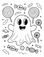 Halloween Boo Ghost Coloring Book – 30 Bold & Easy Pages for Kids & Adults