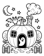 Spooky Pumpkin House Coloring Book – 84 Bold & Easy Halloween Pages