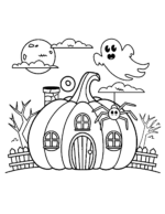 Spooky Pumpkin House Coloring Book – 84 Bold & Easy Halloween Pages