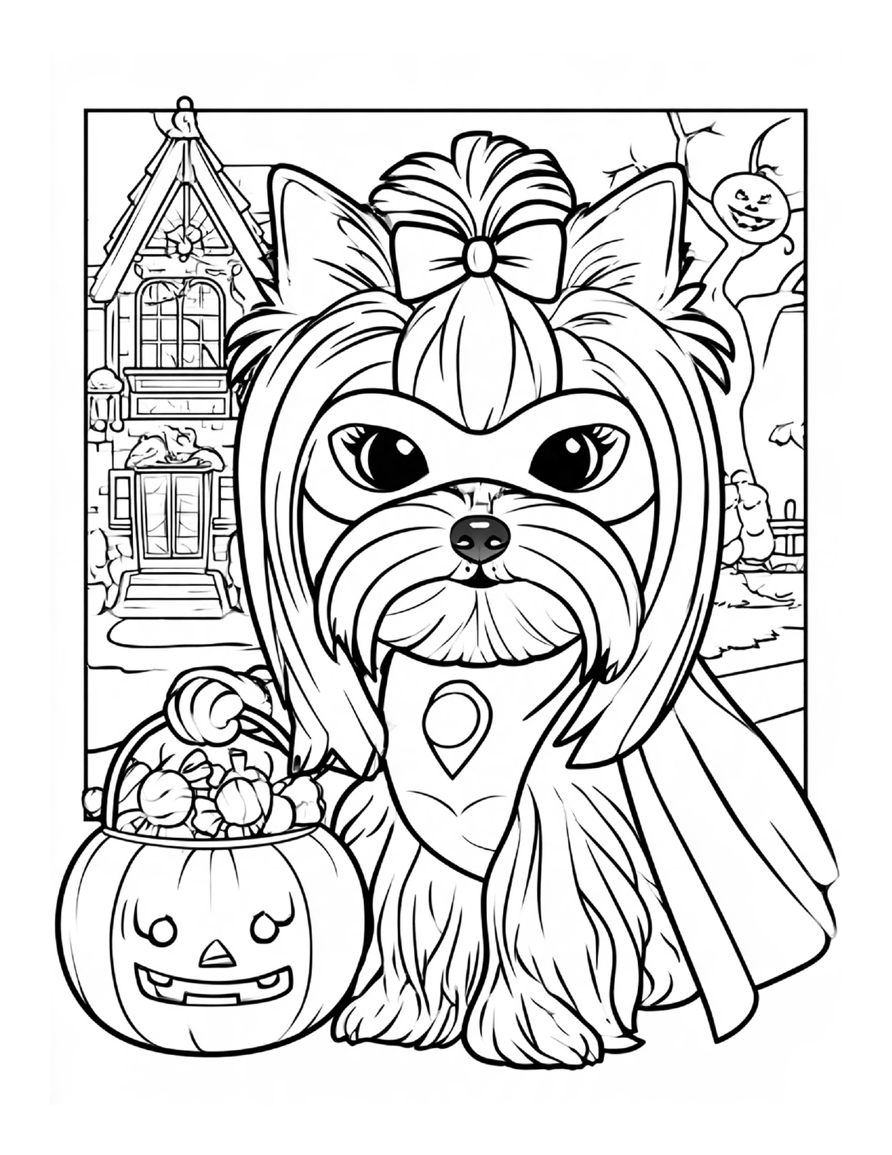 Yorkie Halloween Coloring Book – 50 Adorable Costume & Trick or Treat Pages