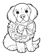 Golden Retriever Christmas Coloring Book for Kids Ages 2 6 – 50 Pages